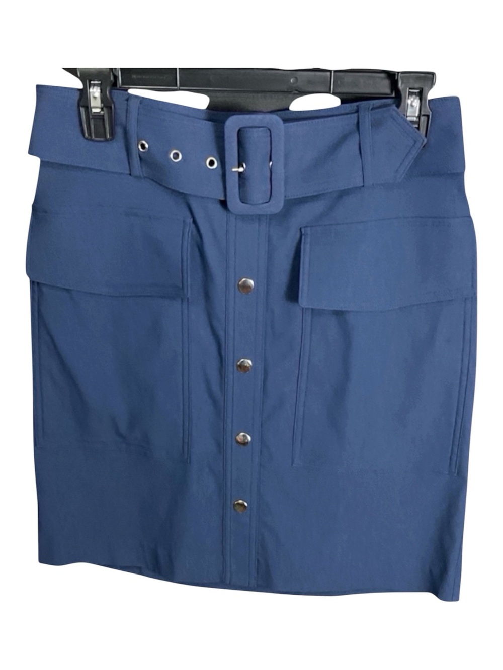 Nine West NWT Slate Blue Belted Utility Cargo Mini Skirt Size S